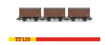 Hornby TT6044 - TT - 3-tlg. Set Gedeckte Güterwagen, BR, Ep. III